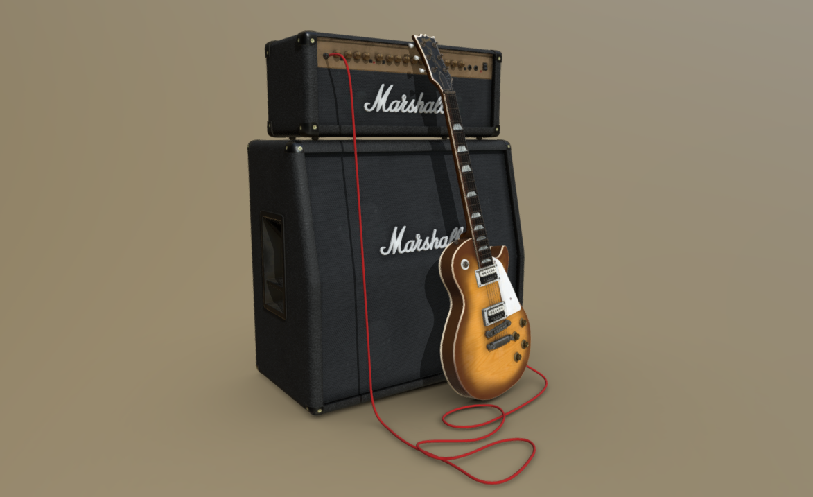 Gibson Les Paul and Marshall amp