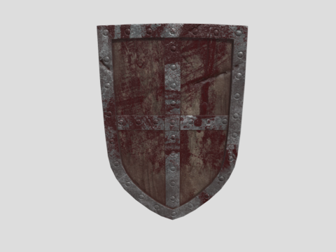 Low Poly Damaged Medieval Shield