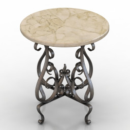Table round forged 3d model