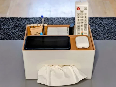 Desktop Organiser with Tissue Box