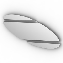 Fiam The Wing Elliptical Wall Mirror 3d model