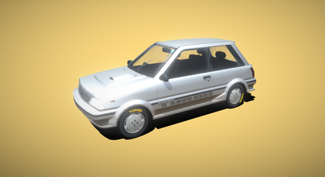 Low poly 89 Toyota Starlet Turbo S