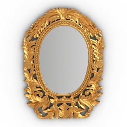Mirror Classic Golden Frame 3d model