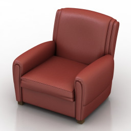 Armchair red 3d model