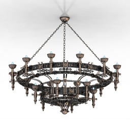 Luster Wrought iron chandelier 3d model