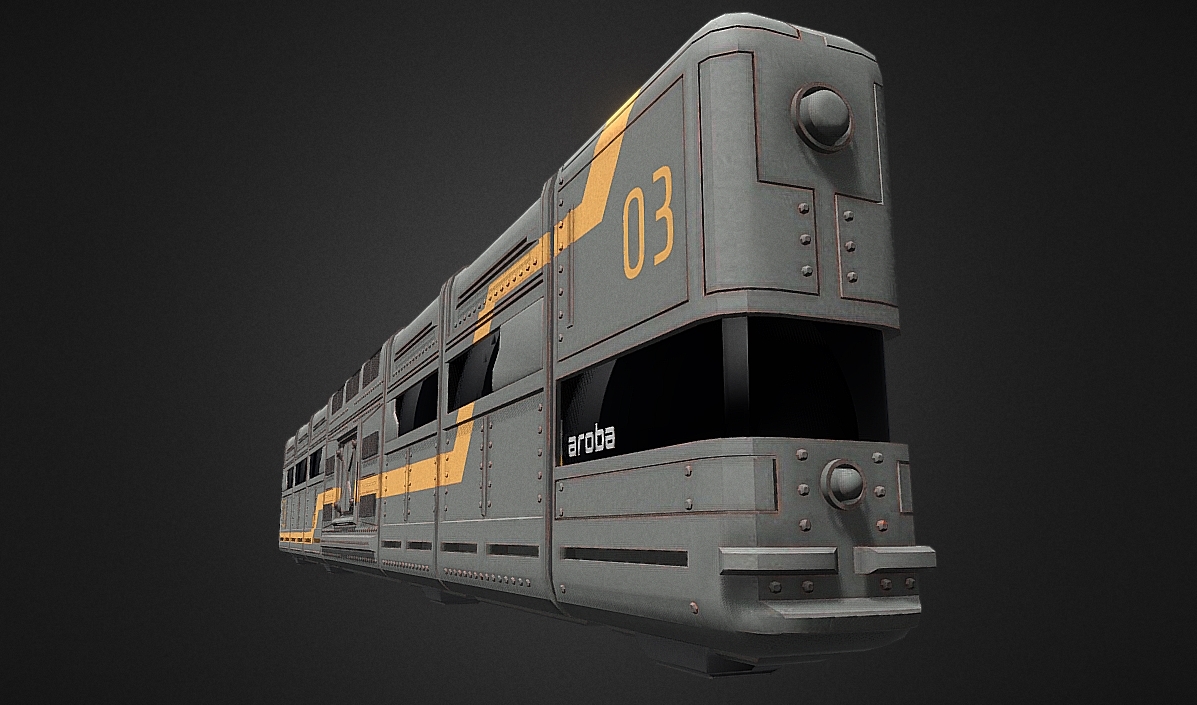Science Fiction Tram / Train 3d model