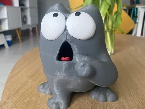 Hungry Simon's cat coinbank 3d model