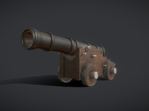 18th Century Naval Cannon 3d model