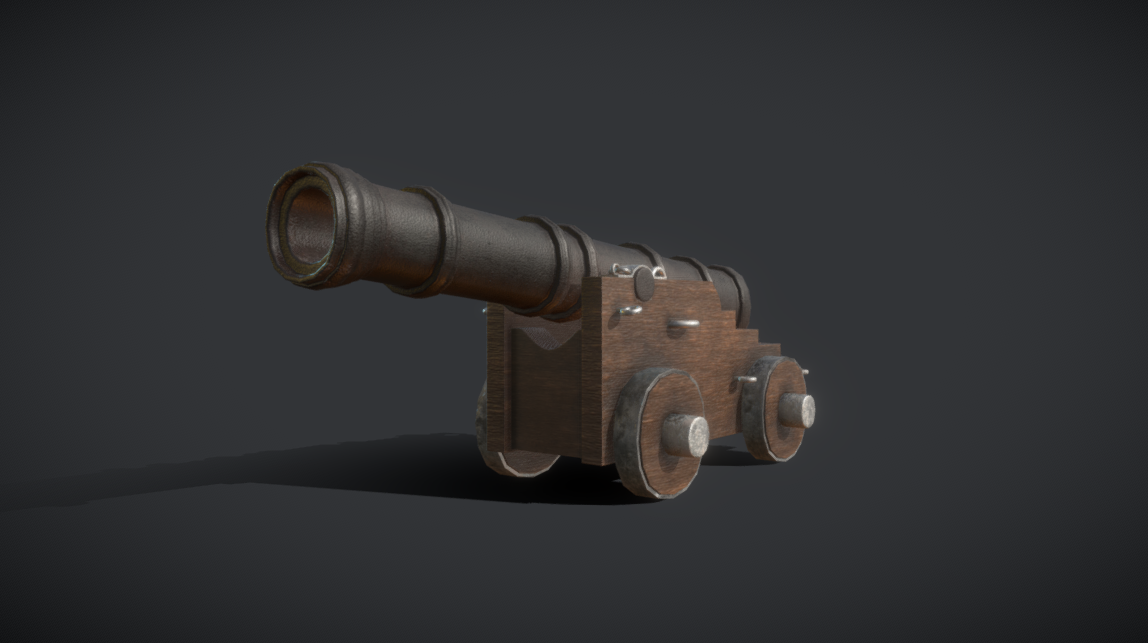 18th Century Naval Cannon 3d model