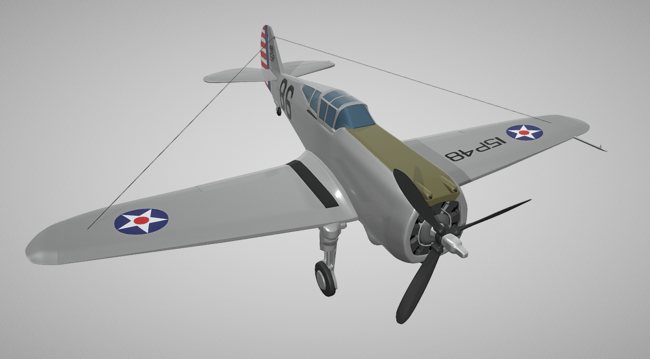 Curtiss P-36 Hawk 3d model