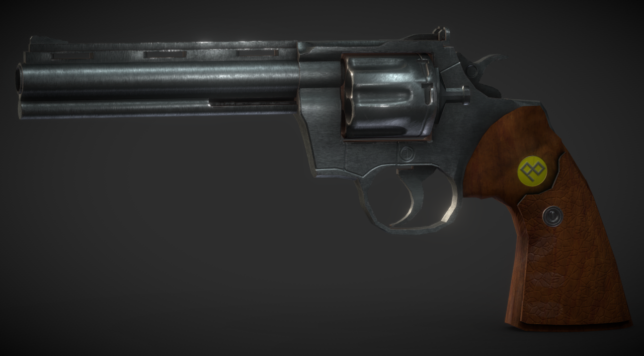 Game-Ready Colt Python Revolver 3d model