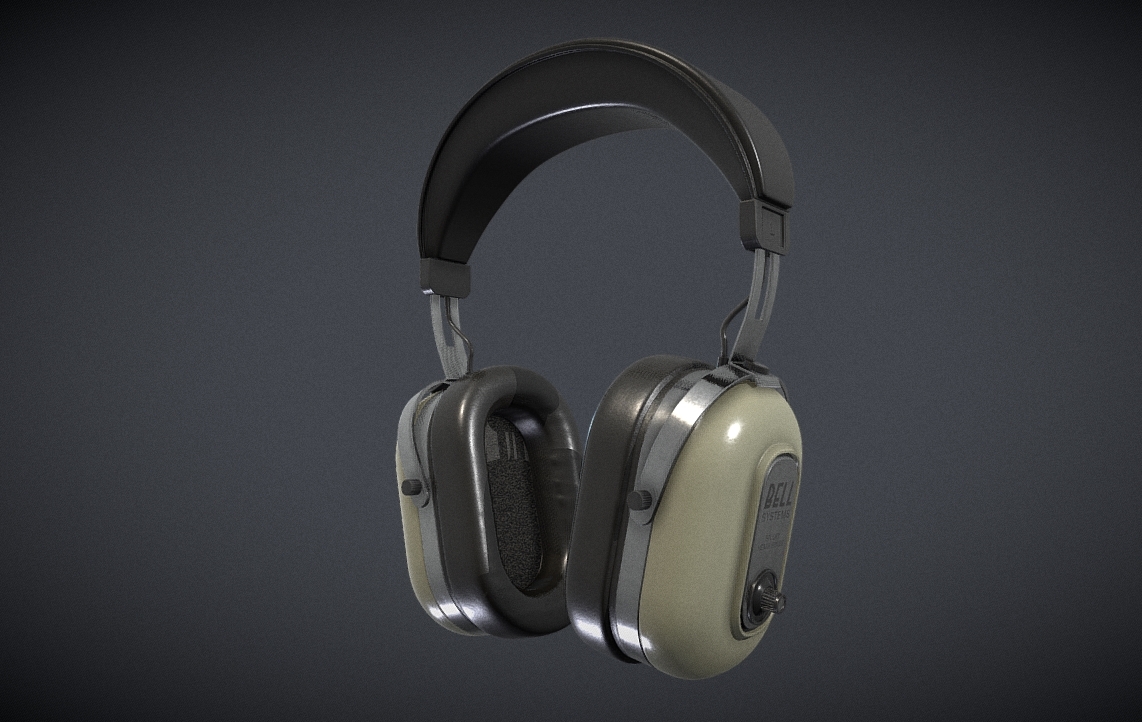 Headphone Retro 3d model