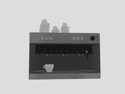 Low Poly Coffee Machine With Coffee Cups 3d model