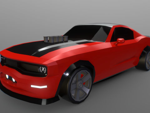 Low poly Muscle car 3d model