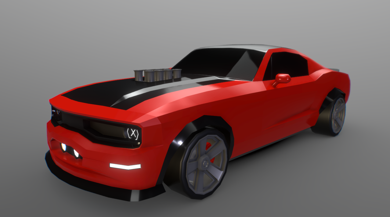 Low poly Muscle car 3d model