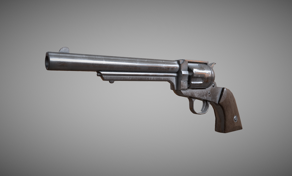 Old revolver 3d model