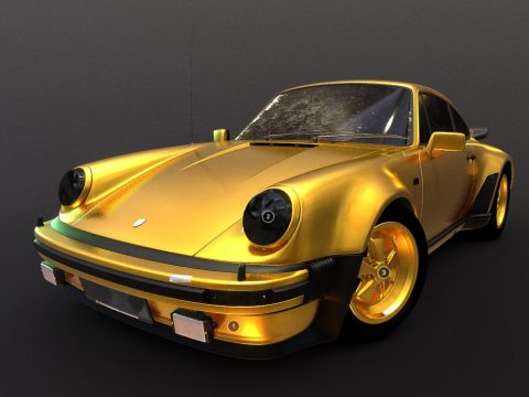 Porsche 911 3D Model GOLDEN 3d model