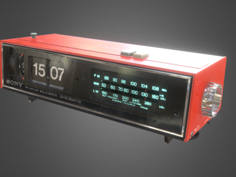 Vintage Sony Alarm Clock 3d model