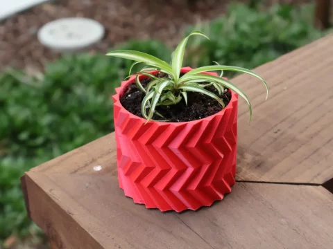 ZigZag Planter with drainage holes 3d model