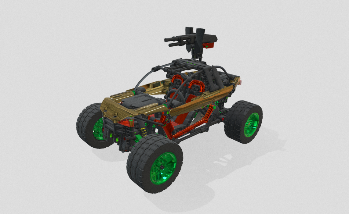 Buggy with gunner 3d model