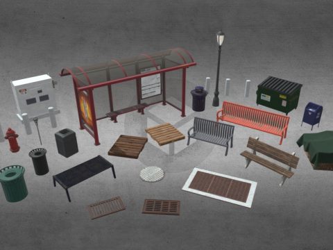 City Props Collection 3d model