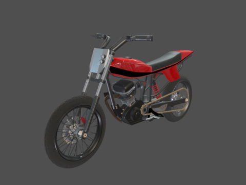 Custom Flat Track Motorcycle 3d model