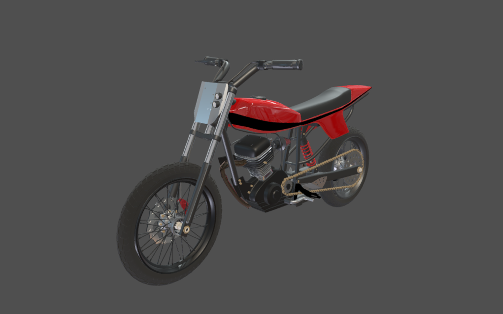 Custom Flat Track Motorcycle 3d model