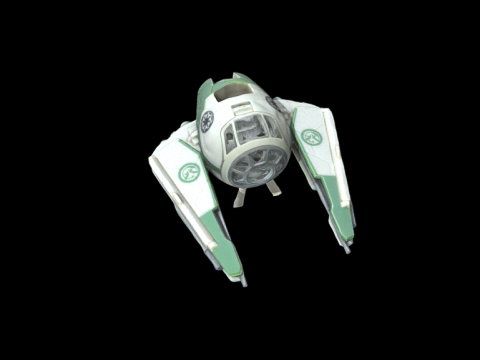 Yoda's Jedi Starfighter Parked Lowpoly 3d model