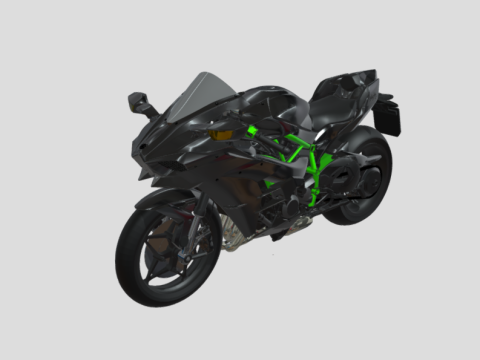Kawasaki ninja h2r super bike 3d model