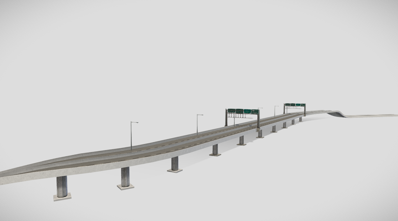 LA Highway Overpass 3d model