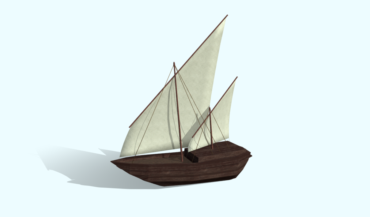 Low Poly Ancient Dhow Ship 3d model