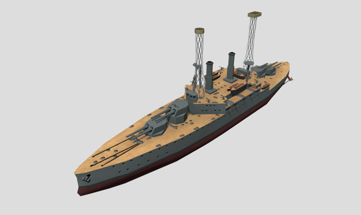 USS South Carolina 1910 3d model