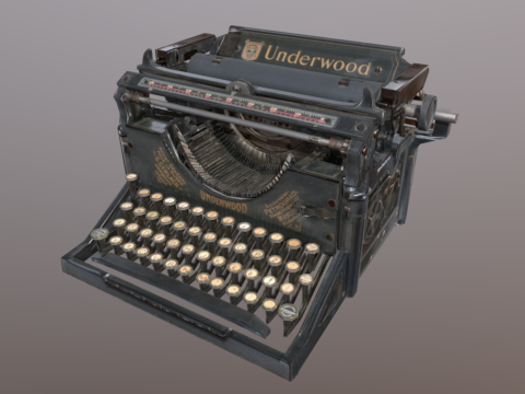 Underwood 5 typewriter 3d model