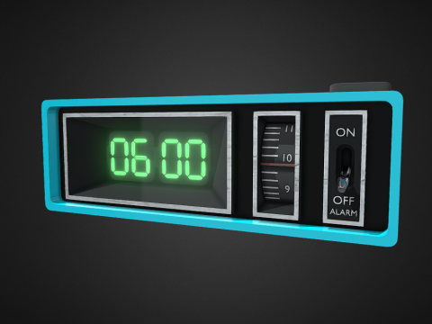 Digital flip clock 3d model