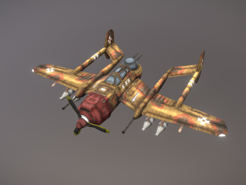 Fantasy Attack Plane 3d model