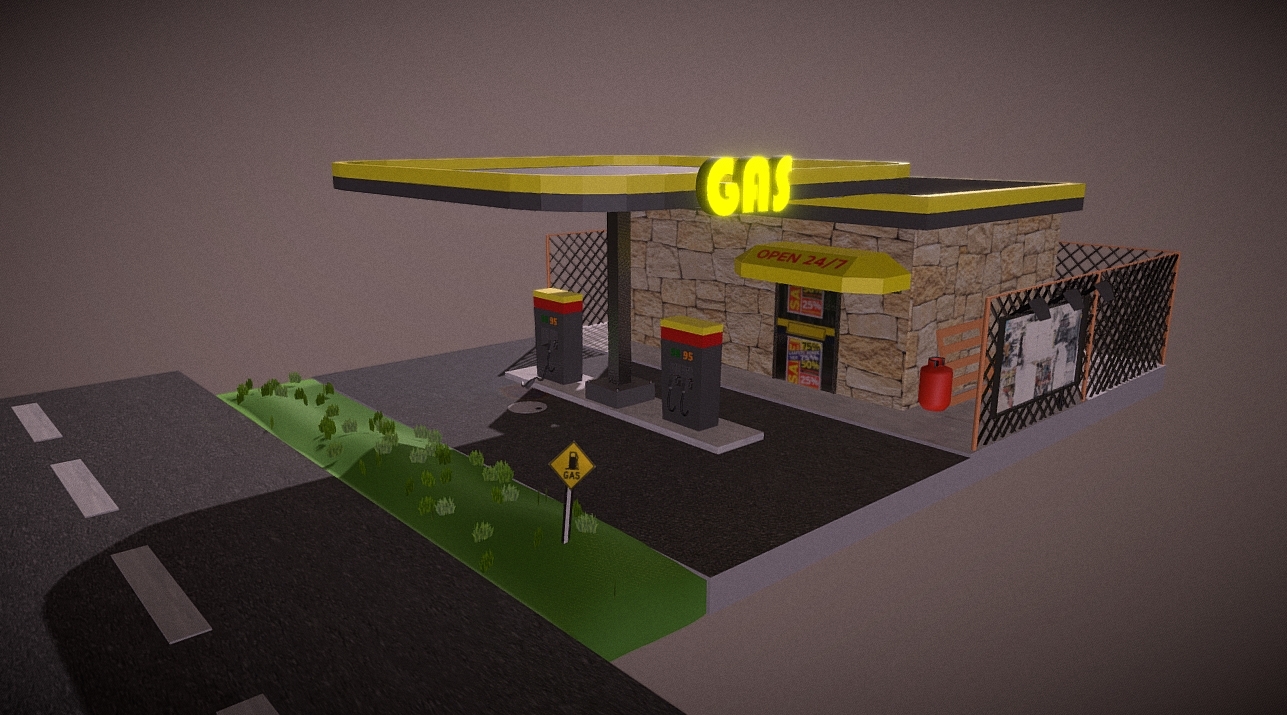 Gas Station 3d model