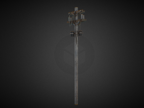 Old Electric Pole 3d model