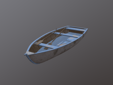 Old Paddle Boat 3d model