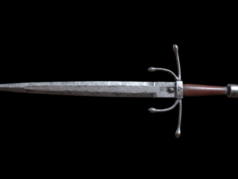 Old Trident parry dagger 3d model