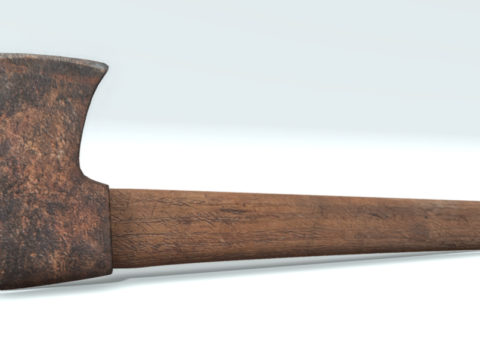 Old rusty ax household tool 3d model