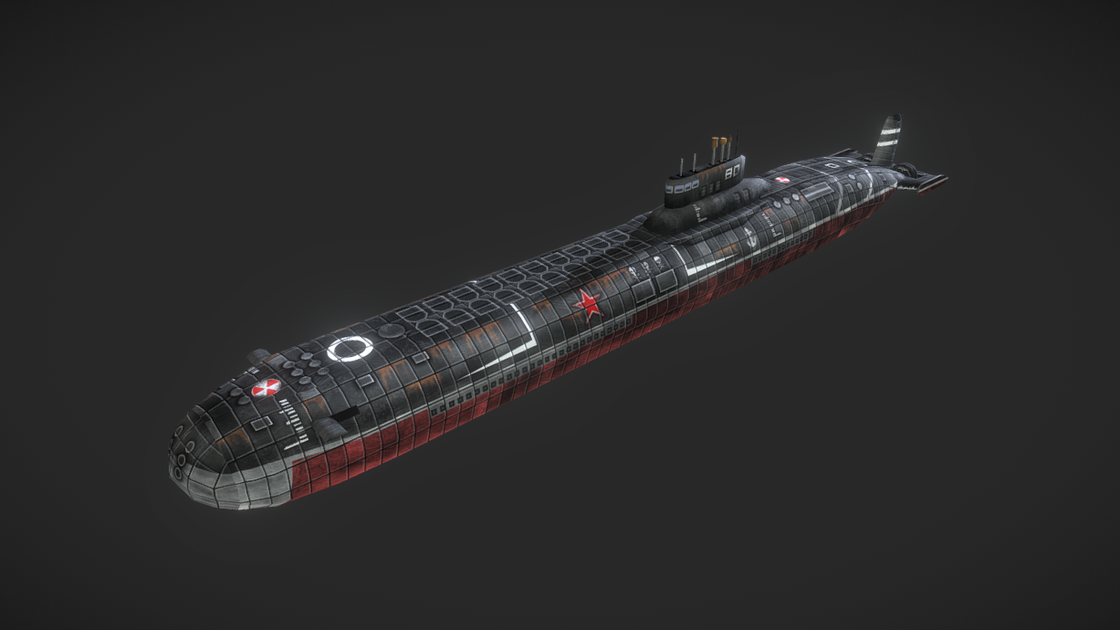 Typhoon-class Submarine 3d model