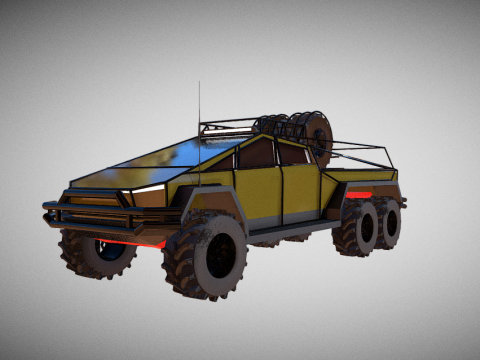 cybertruck 6x6 3d model