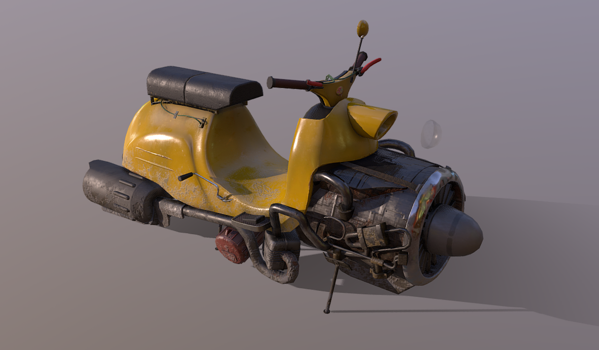 flying scooter hoverbike 3d model