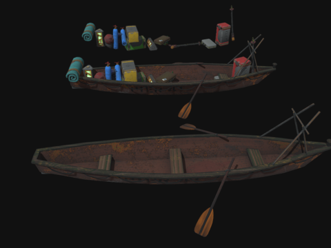 junk boat 3d model