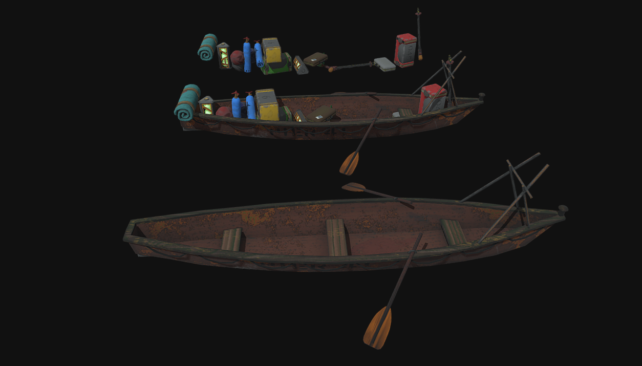 junk boat 3d model