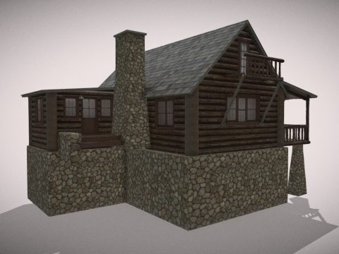 log cabin 3d model