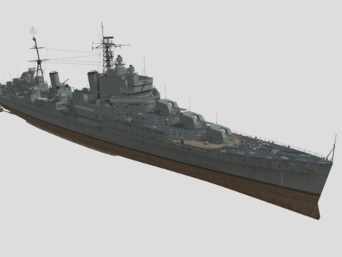 British Navy CLAA Tier X PLUTO 3d model