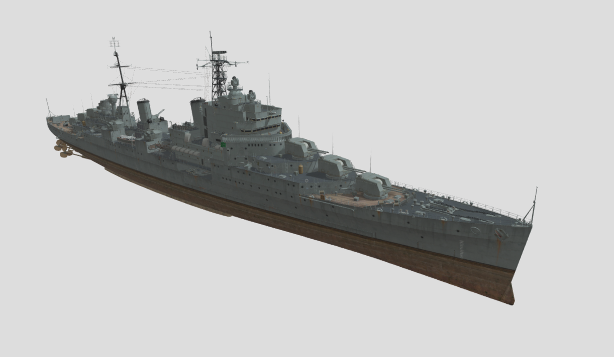 British Navy CLAA Tier X PLUTO 3d model
