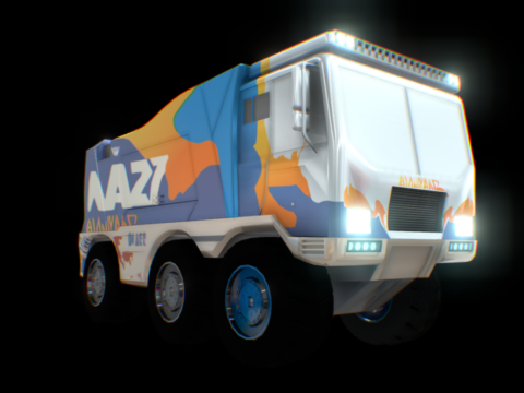 Cartoon truck KAMAZ master 3d model