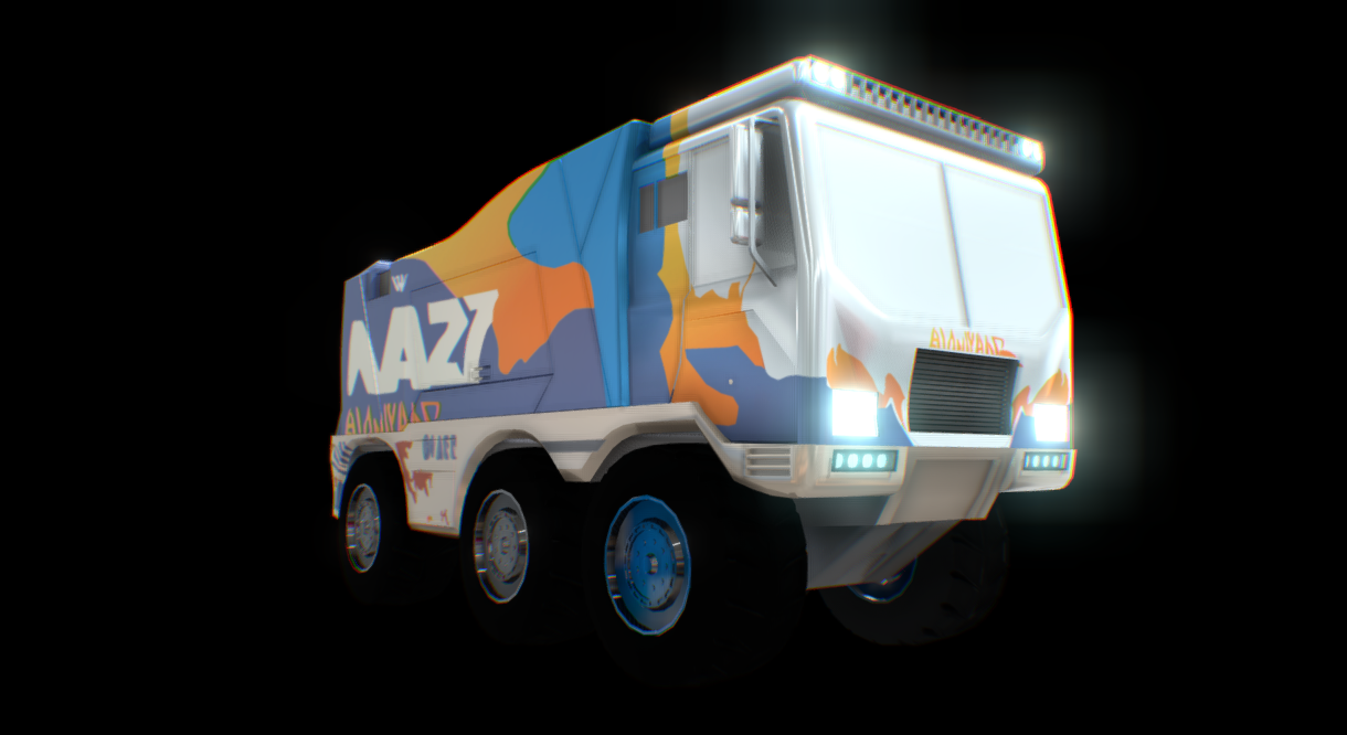 Cartoon truck KAMAZ master 3d model